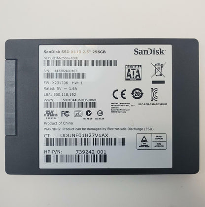 SanDisk SD6SB1M-256G-1006 256GB 2.5" SATA Internal SSD | Grade A