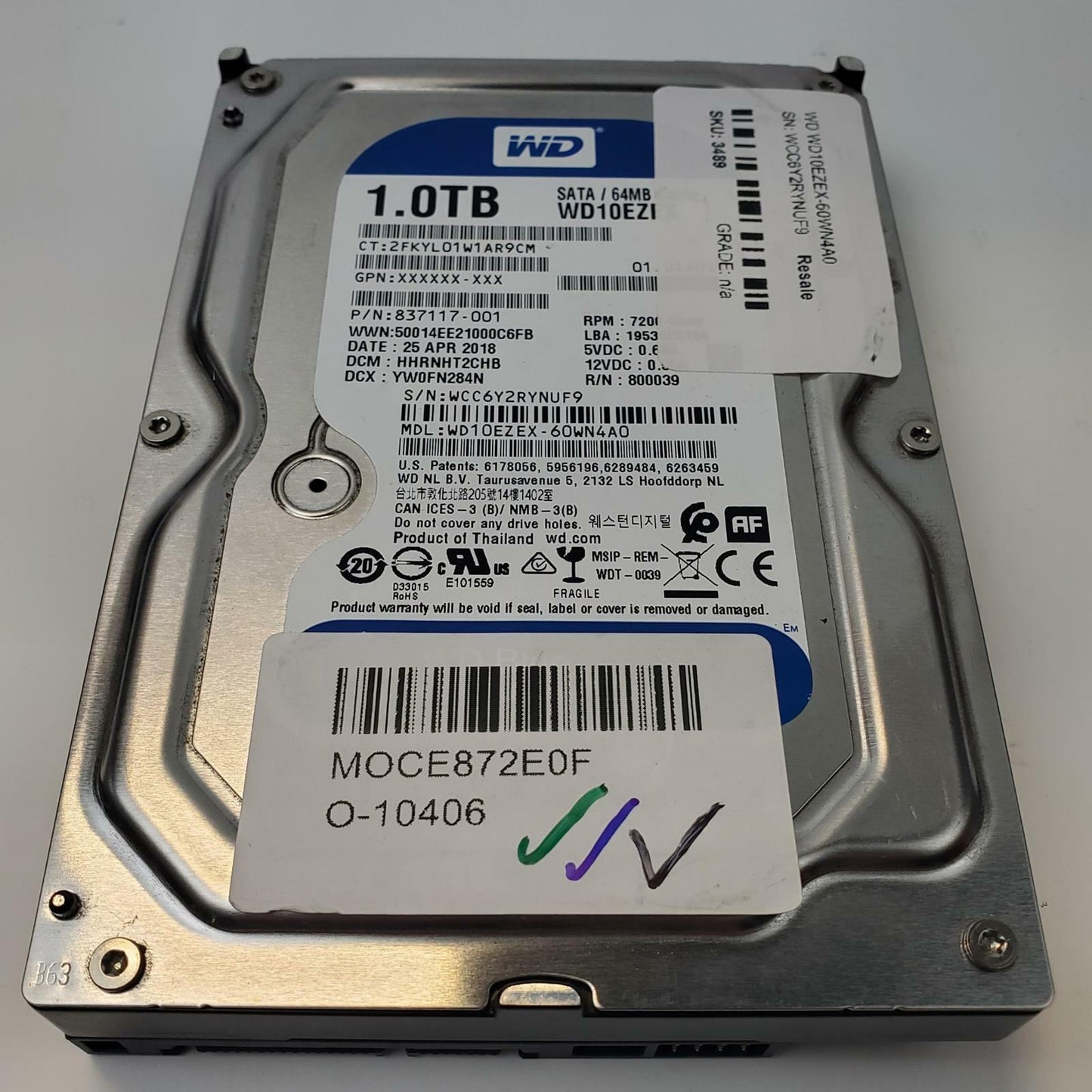 Western Digital WD10EZEX-60WN4A0 1TB 3.5" SATA HDD | Grade A