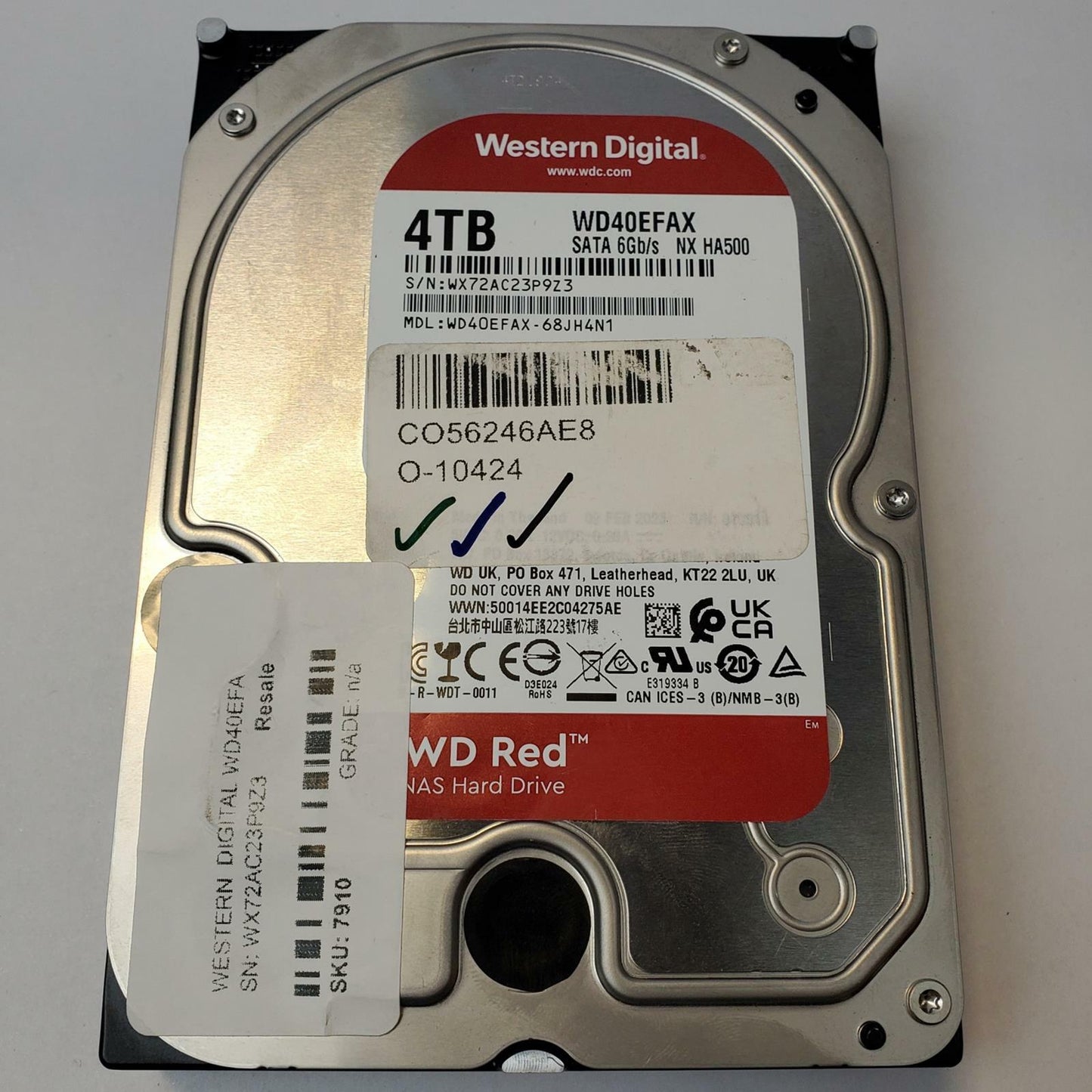 Western Digital WD40EFAX 4TB 3.5" SATA Internal HDD | Grade A