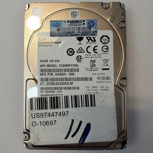 HP EG0900FCVBL 900GB 2.5" SAS Internal HDD | Grade A | 7774