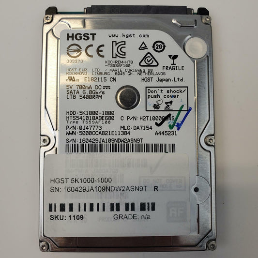 HGST 5K1000-1000 1TB 2.5" SATA Internal HDD | Grade A | 8079