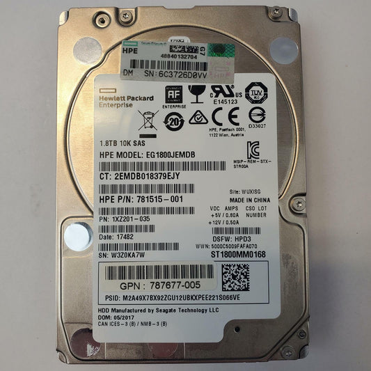HP EG1800JEMDB 1.8TB 2.5" SAS Internal HDD | Grade A | 7752