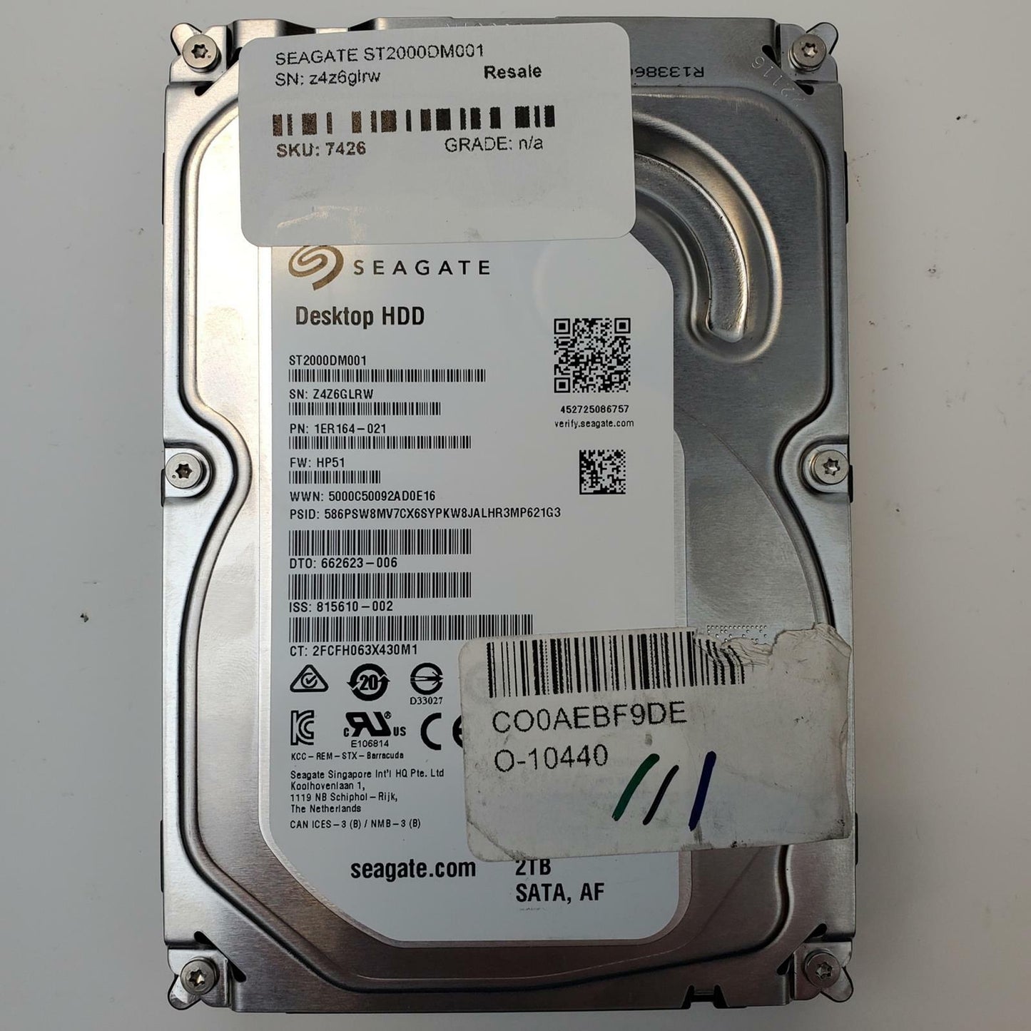 Seagate ST2000DM001 2TB 3.5" SATA Internal HDD | Grade A | 7426