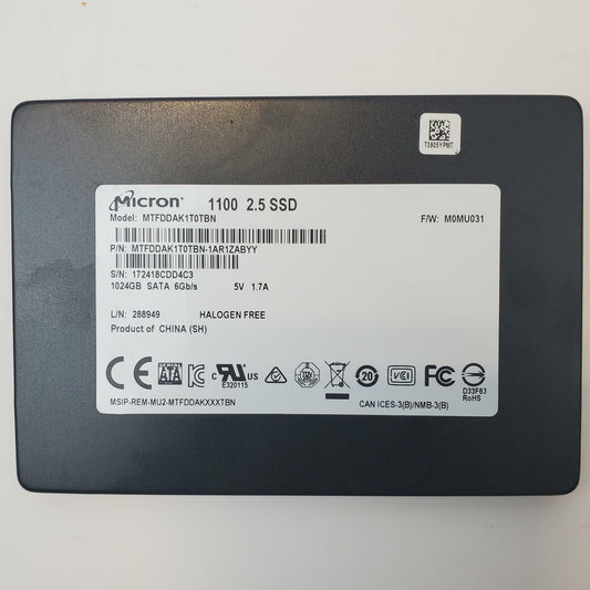 MICRON MTFDDAK1T0TBN-1AR1ZABYY 1TB 2.5" SATA Internal SSD | Grade A