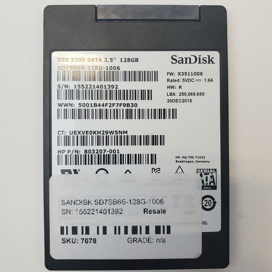 SANDISK SD7SB6S-128G-1006 128GB 2.5" SATA Internal SSD | Grade A