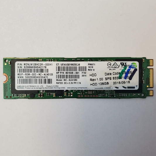 Samsung MZ-NLN1280 128GB m.2 2280 SATA Internal SSD | Grade A | 7421