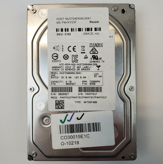 HGST HUS724040ALS641 4TB 3.5" SAS Internal HDD | Grade A