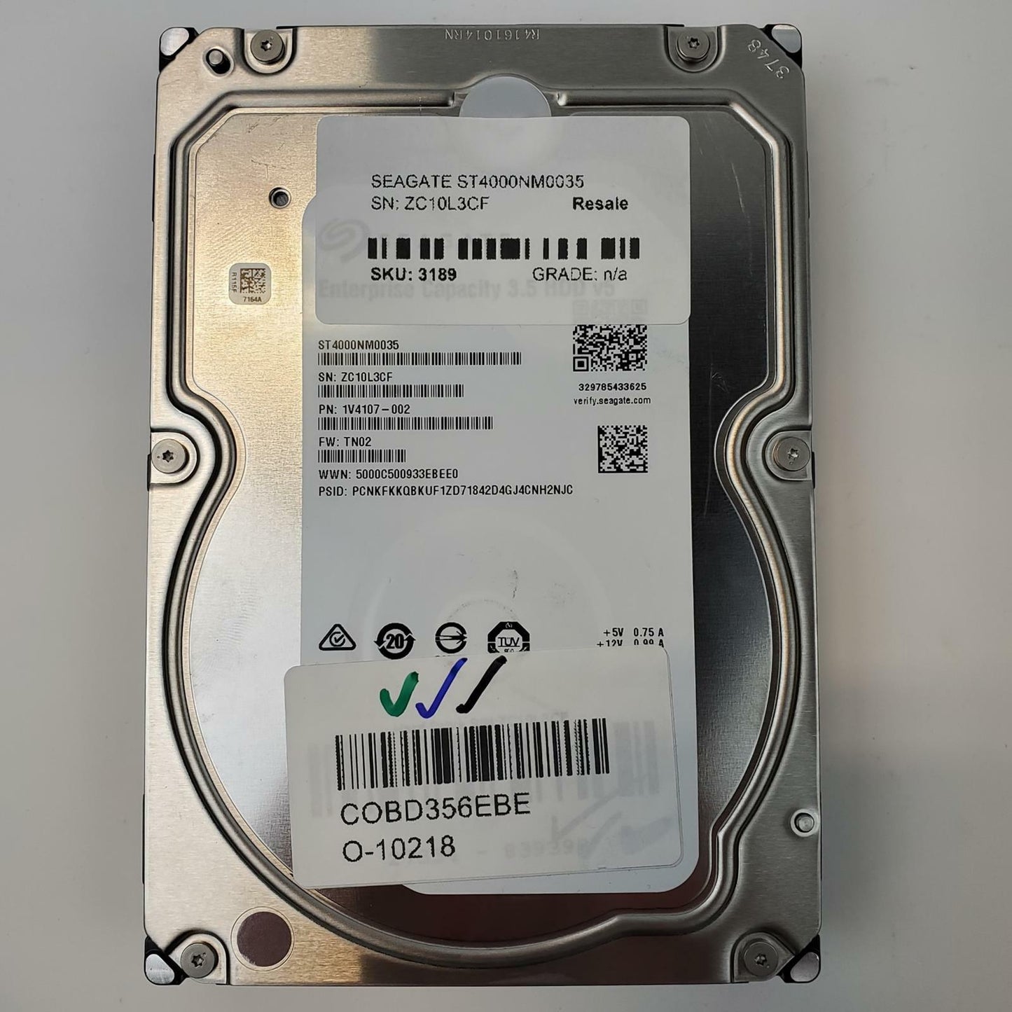 Seagate ST4000NM0035 4TB 3.5" SATA Internal HDD | Grade A