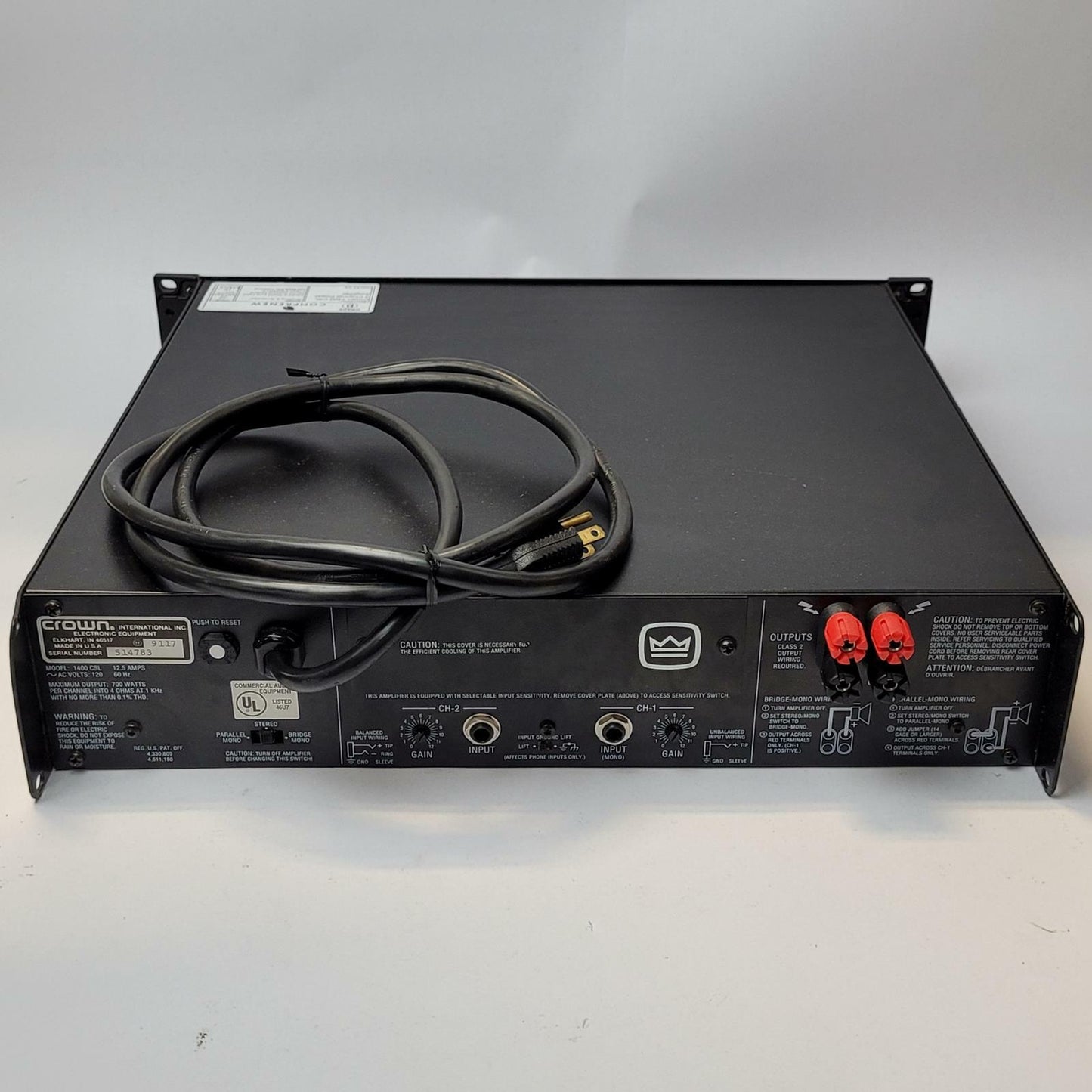 CROWN 1400CSL 2 Channel Power Amplifier | Grade B