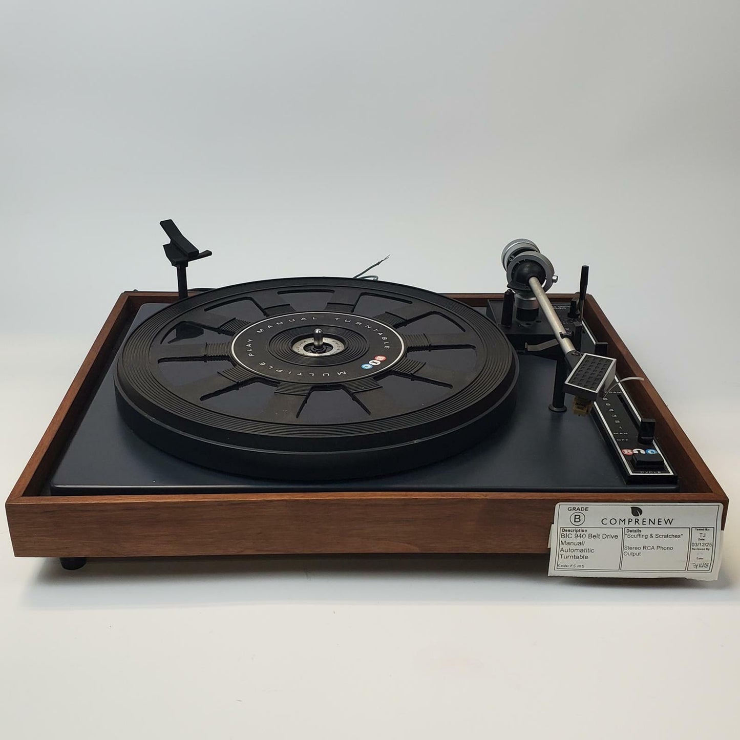 BIC 940 Belt Drive Manual/Automatic Turntable | Grade B