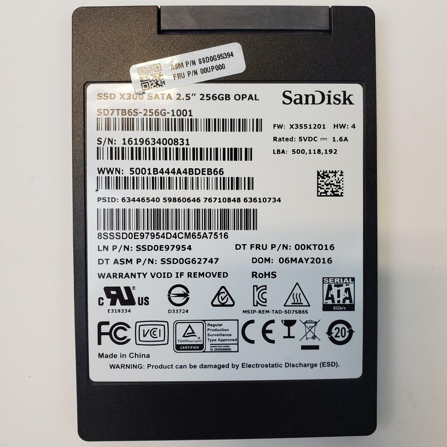 SanDisk SD7TB6S-256G-1001 256GB 2.5" SATA Internal SSD | Grade A