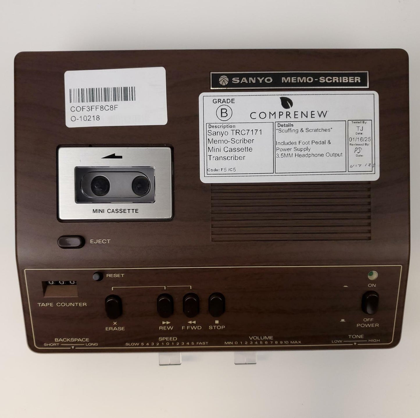 Sanyo TRC7171 Memo-Scriber Mini Cassette Transcriber | Grade B