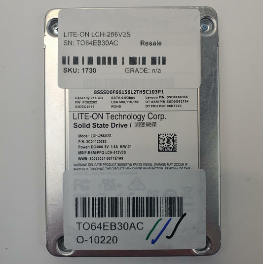 Lite-On LCH-256V2S 256GB 2.5" SATA Internal SSD | Grade A