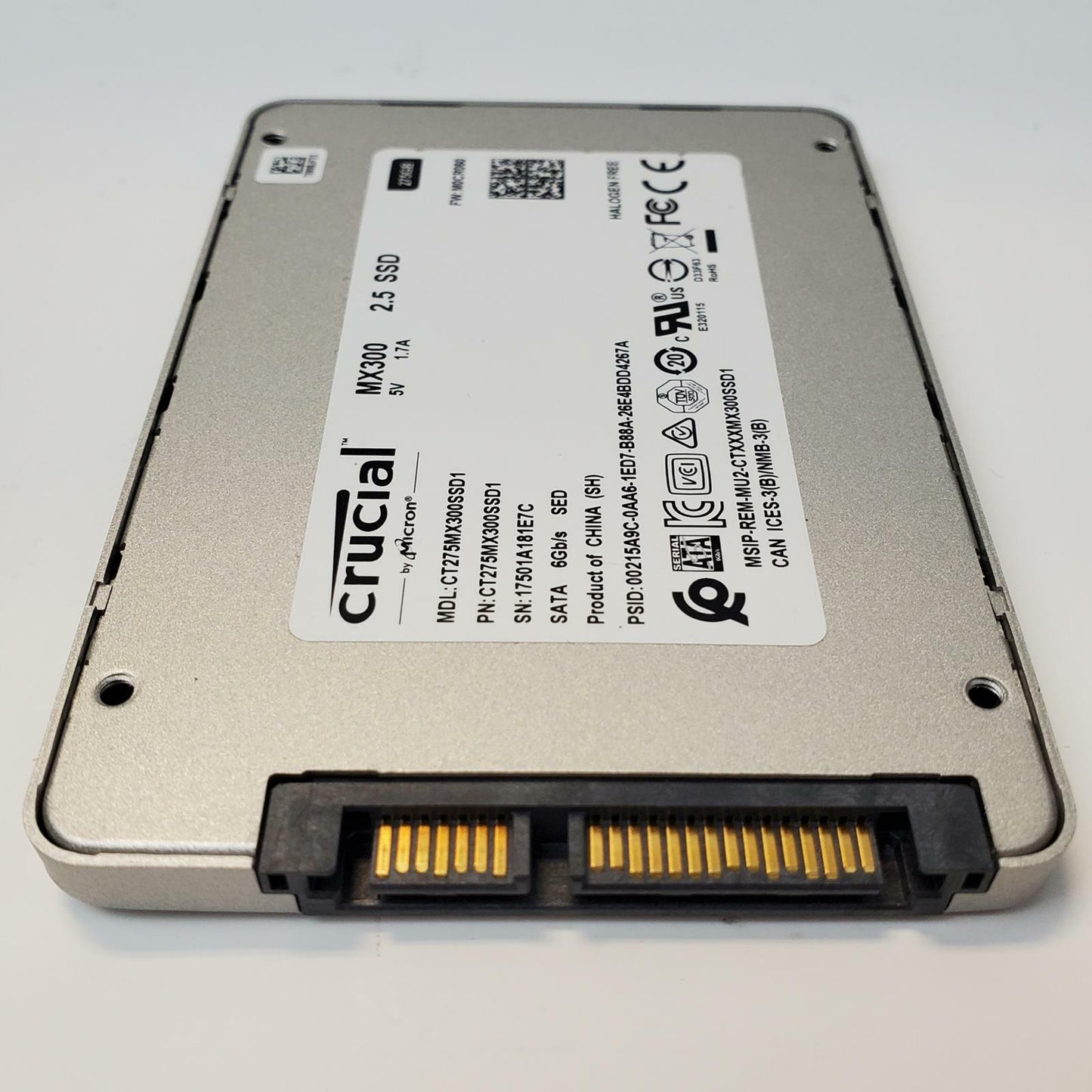 Crucial CT275MX300SSD1 275GB 2.5" SATA Internal SSD | Grade A