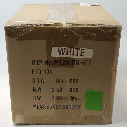 Pangea Audio 8-Pin Phone Charger Cable 4ft. Lot of 100 (White) | Grade A