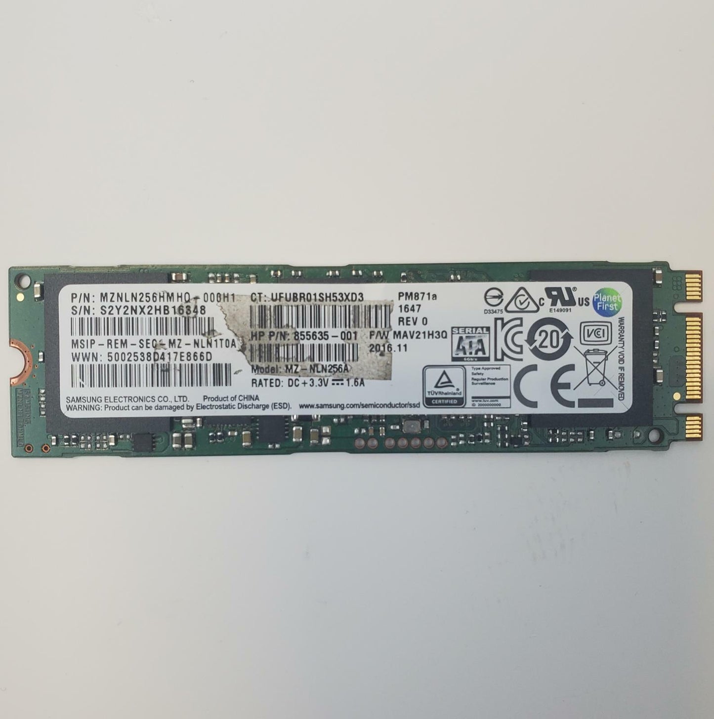 Samsung MZ-NLN256A 256GB 2280 Gen3 M.2 SSD | Grade A