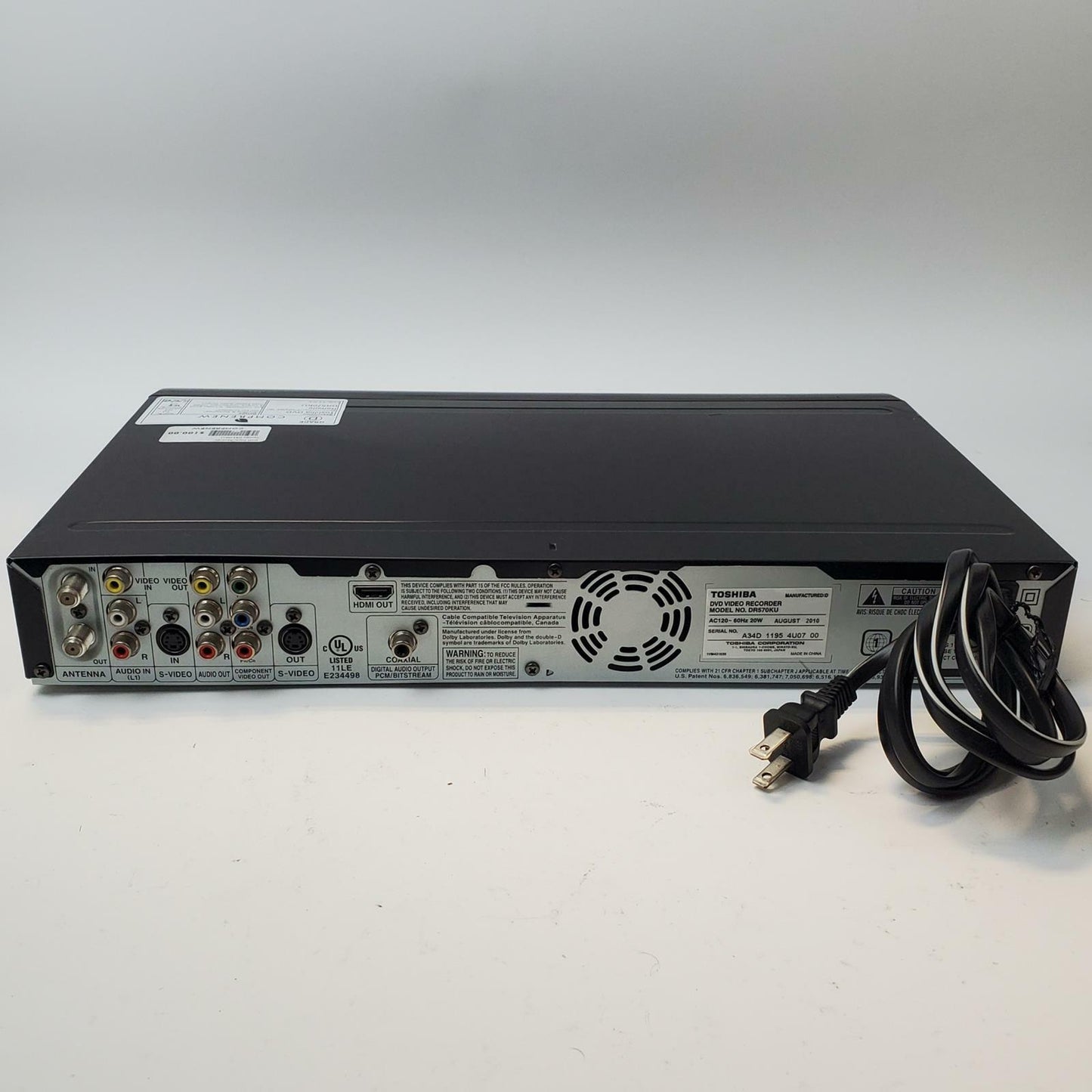 TOSHIBA DR570KU DVD Recorder/Player w/ Remote | Grade D