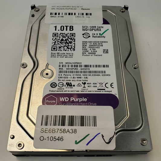 Western Digital WD10PURX-64E5EY0 1TB 3.5" SATA HDD | Grade A