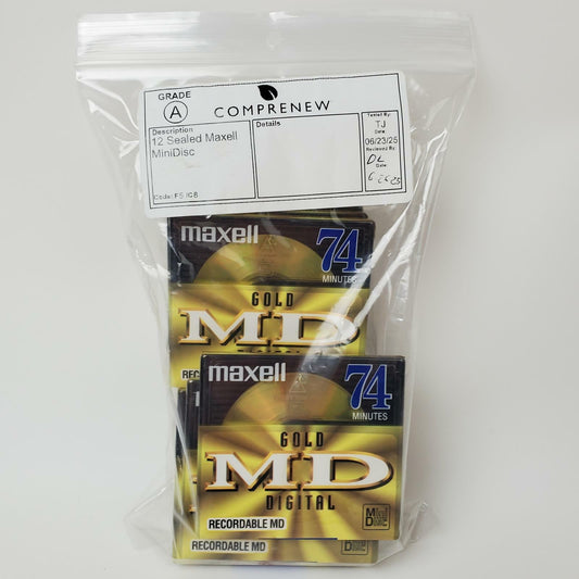 Maxell Blank Recordable MiniDisc Sealed Set of 12 | Grade A