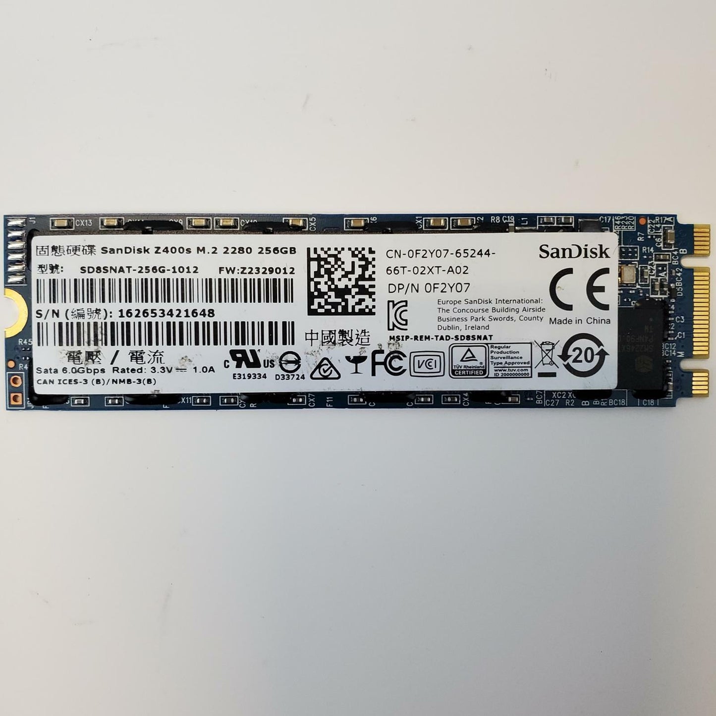 SANDISK SD8SNAT-256G-1012 256GB 2280 Gen3 M.2 Internal SSD | Grade A