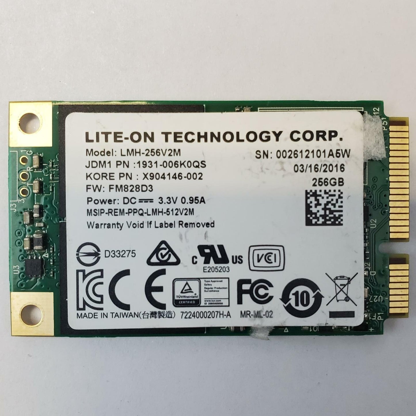 LITE-ON LMH-256V2M 256GB 256GB mSATA SSD | Grade A