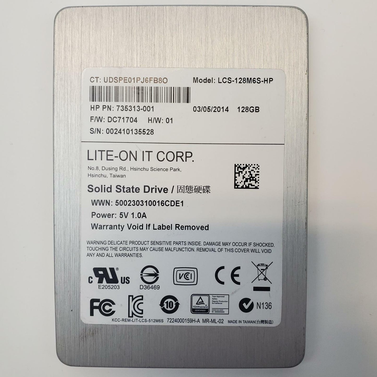 Lite-On LCS-128M6S-HP 128GB 2.5" SATA Internal SSD | Grade A | 8849