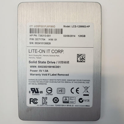 Lite-On LCS-128M6S-HP 128GB 2.5" SATA Internal SSD | Grade A | 8849