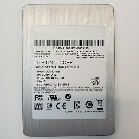 Lite-On LCS-128M6S 128GB 2.5" SATA Internal SSD | Grade A | 7661