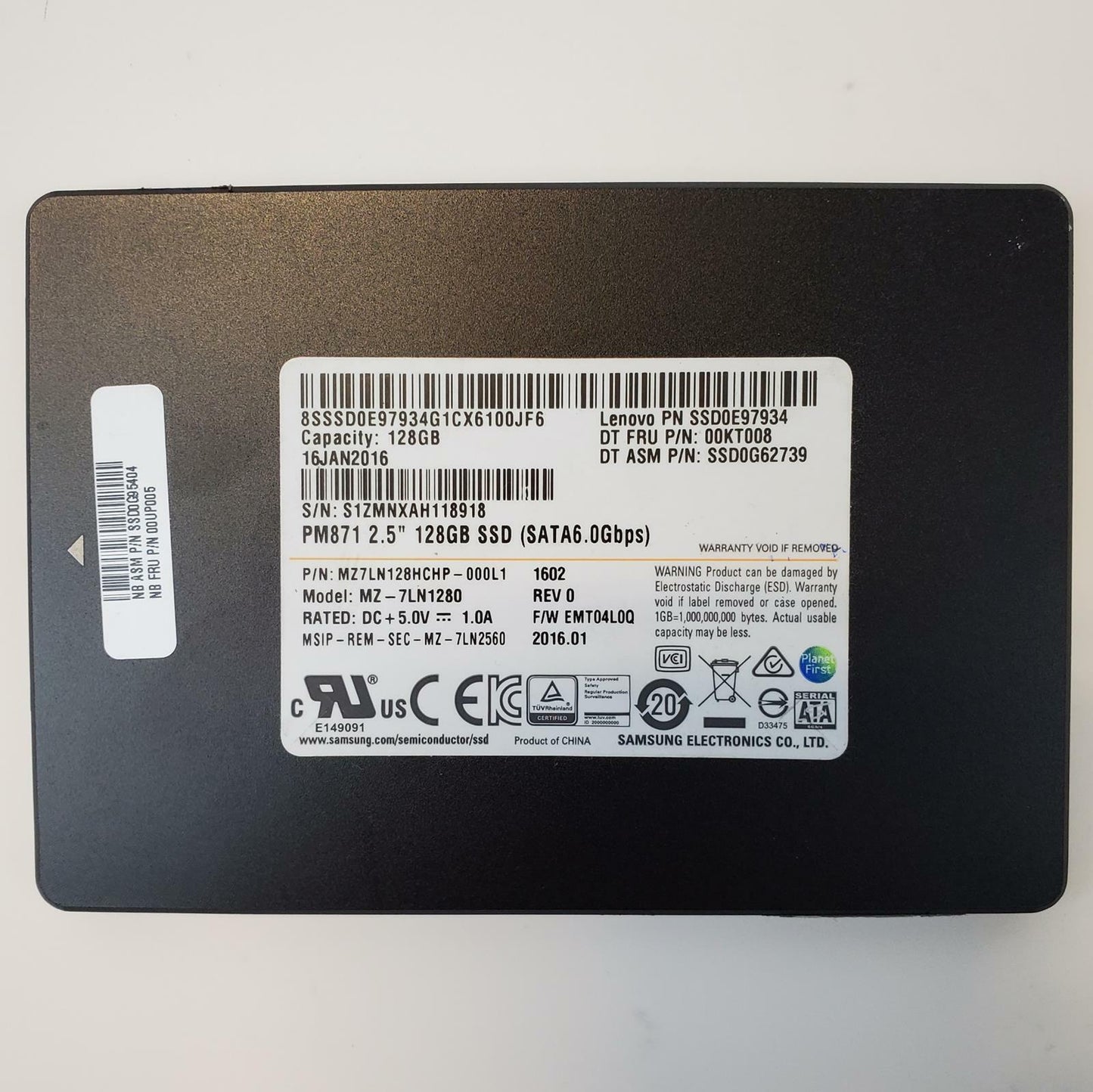 Samsung MZ-7LN1280 128GB 2.5" SATA Internal SSD | Grade A | 7659