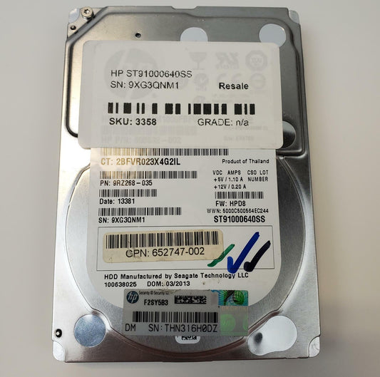 HP ST91000640SS 1TB 2.5" SAS Internal HDD | Grade A | 7898