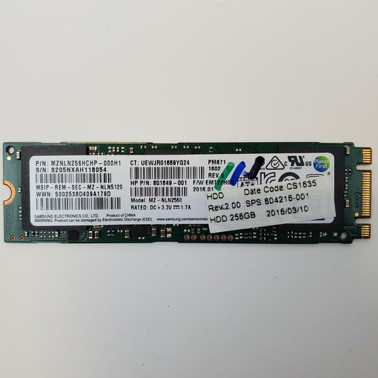Samsung MZ-NLN2560 2280 Gen3 M.2 SSD | Grade A