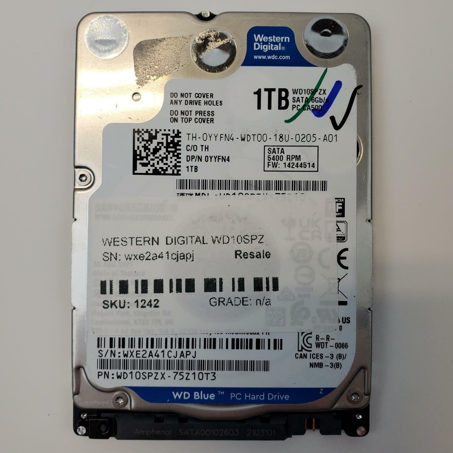 Western Digital WD10SPZX 1TB 2.5" SATA Internal HDD | Grade A
