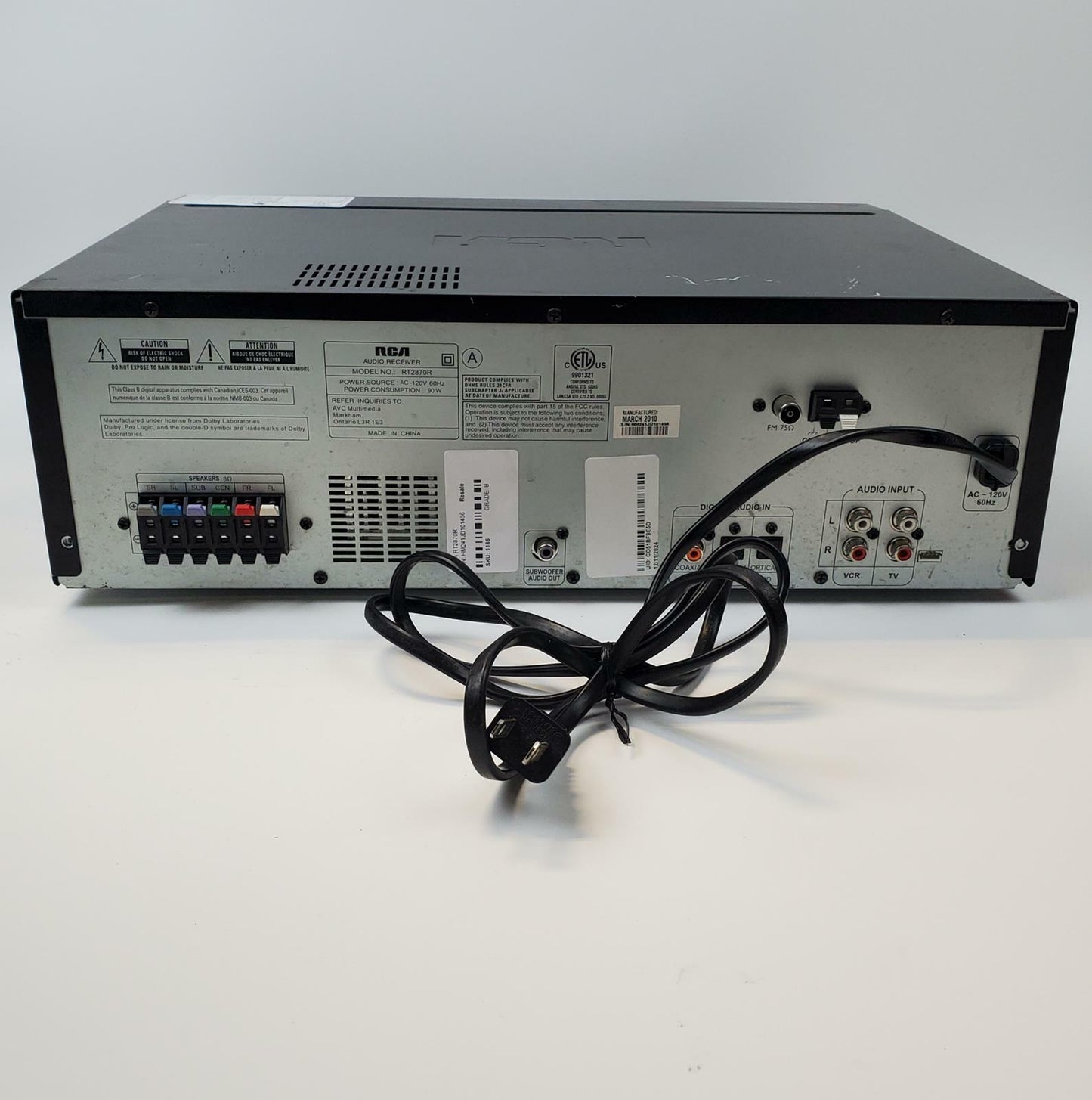 RCA RT2970R 5.1 AV Surround Receiver | Grade B