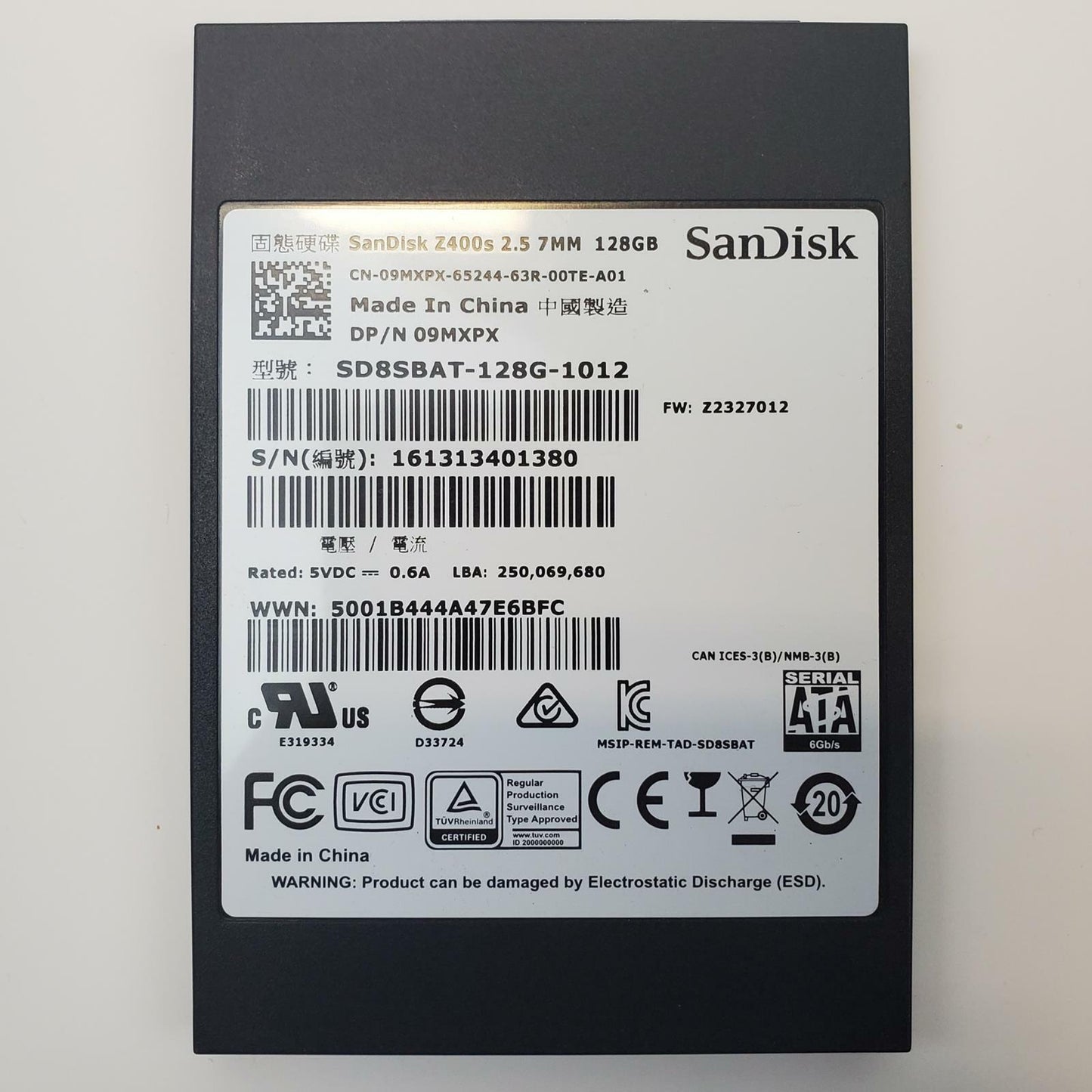 SanDisk SD8SBAT-128G-1012 128GB 2.5" SATA Internal SSD | Grade A