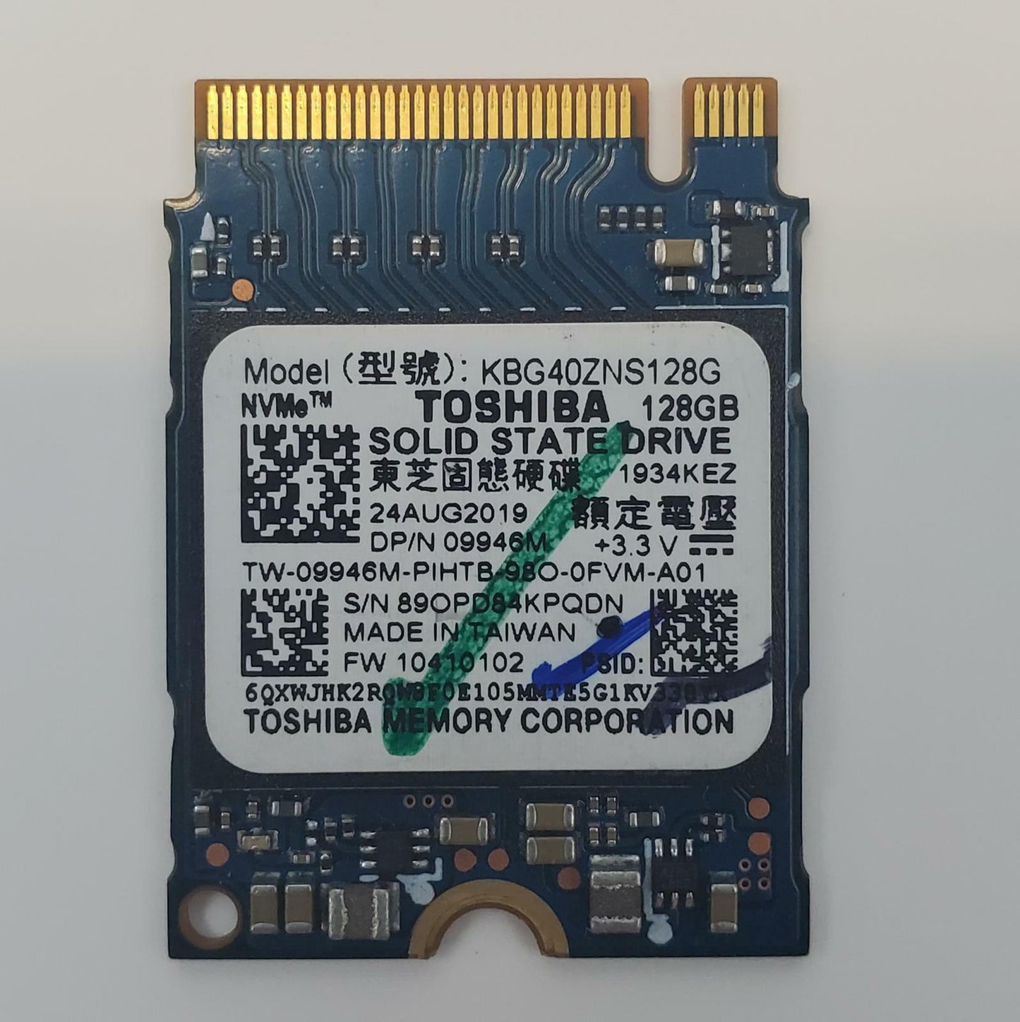 Toshiba KBG40ZNS128G 128GB 2230 Gen3 NVMe Internal SSD | Grade A