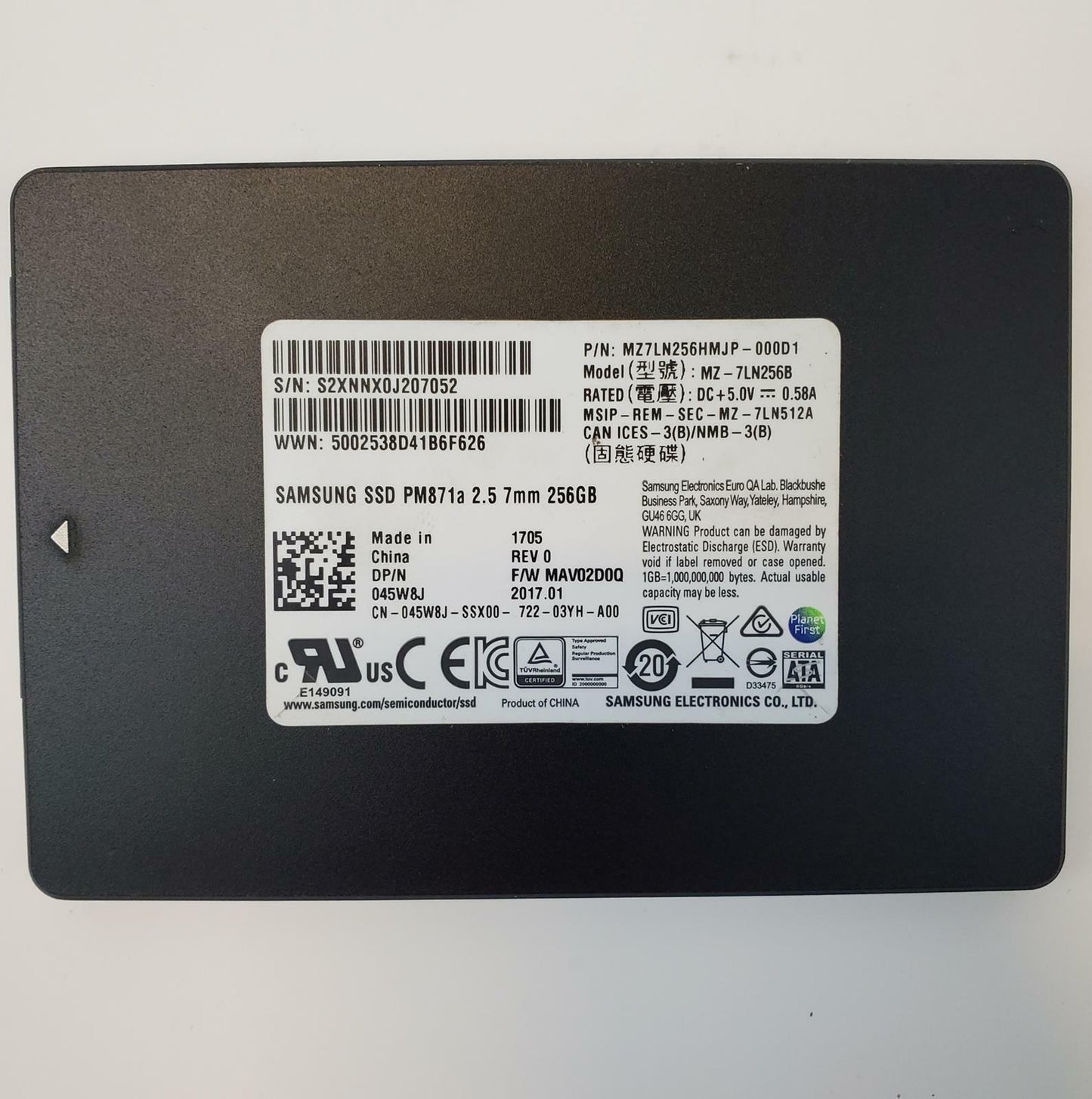Samsung MZ-7LN256B 256GB 2.5" SATA Internal SSD | Grade A