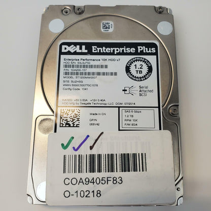 Dell ST1200MM0007 1.2TB 2.5" SAS Internal HDD | Grade A
