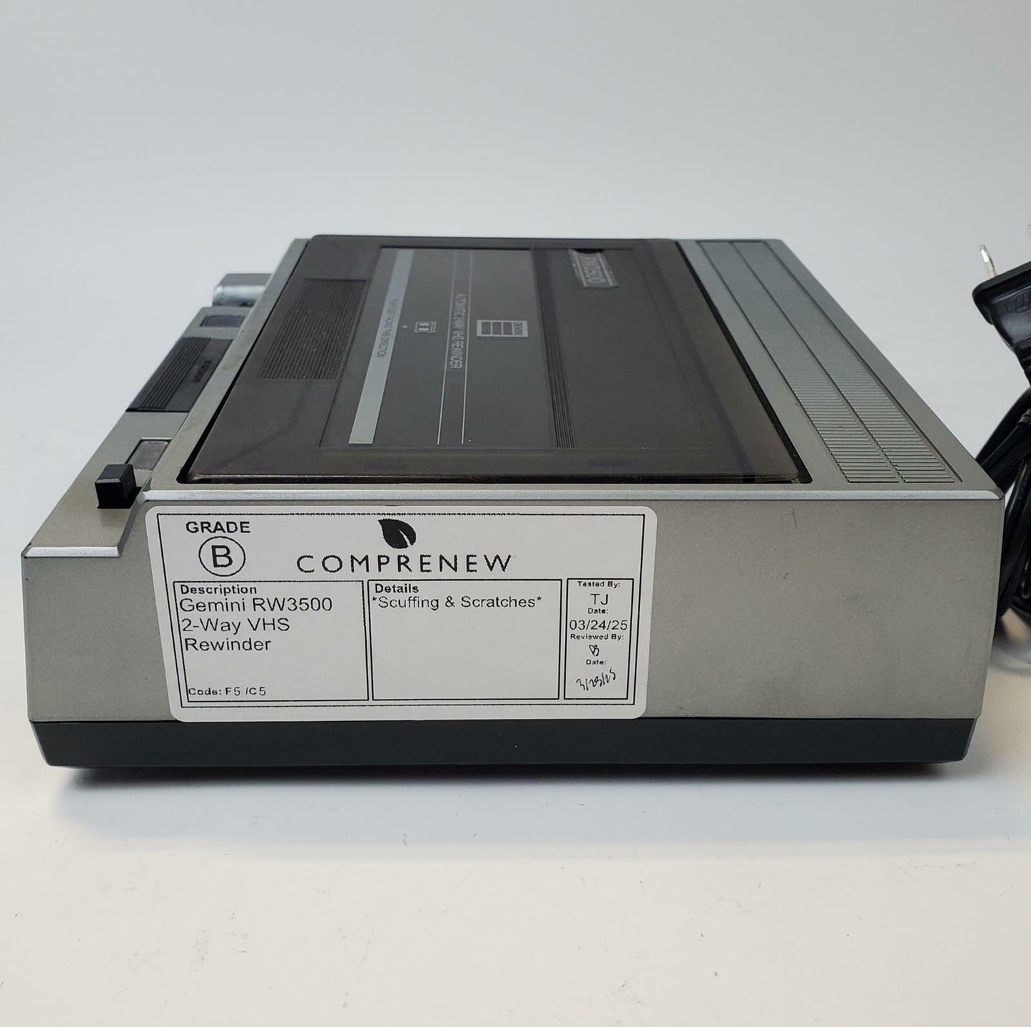 Gemini RW3500 2-Way VHS Rewinder | Grade B