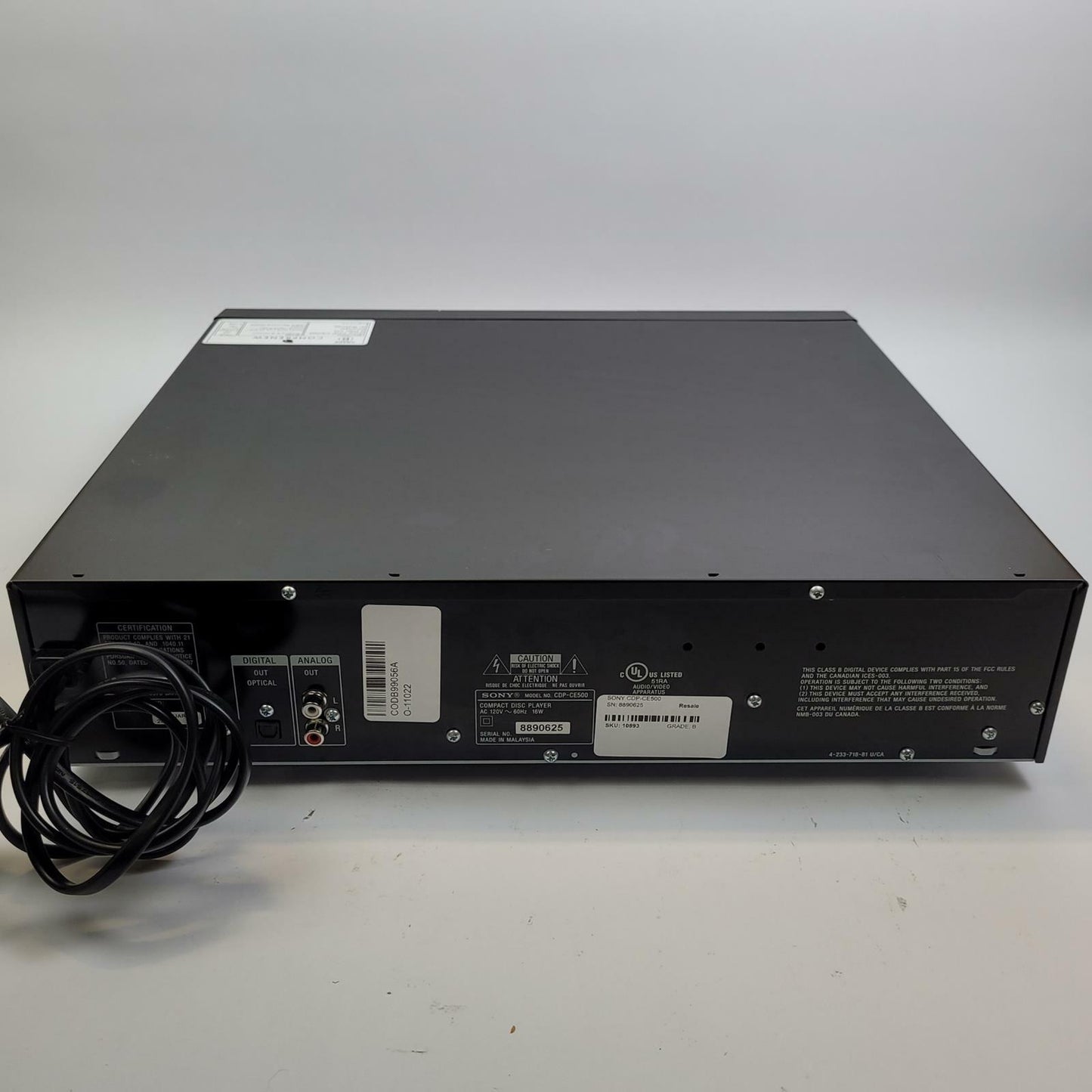 SONY CDP-CE500 5-Disc CD Changer w/ Remote | Grade B