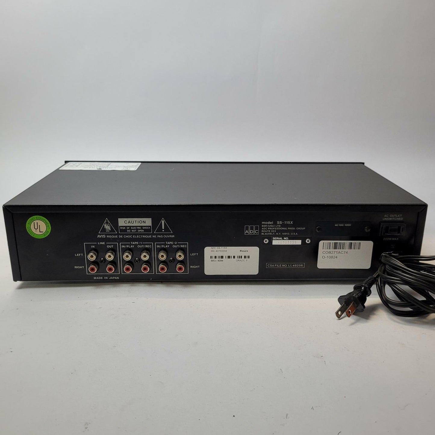 ADC SS-115X Stereo 10-Channel Equalizer | Grade F