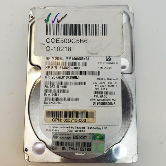 HP ST91000640NS 1TB 2.5" SATA Internal HDD | Grade A
