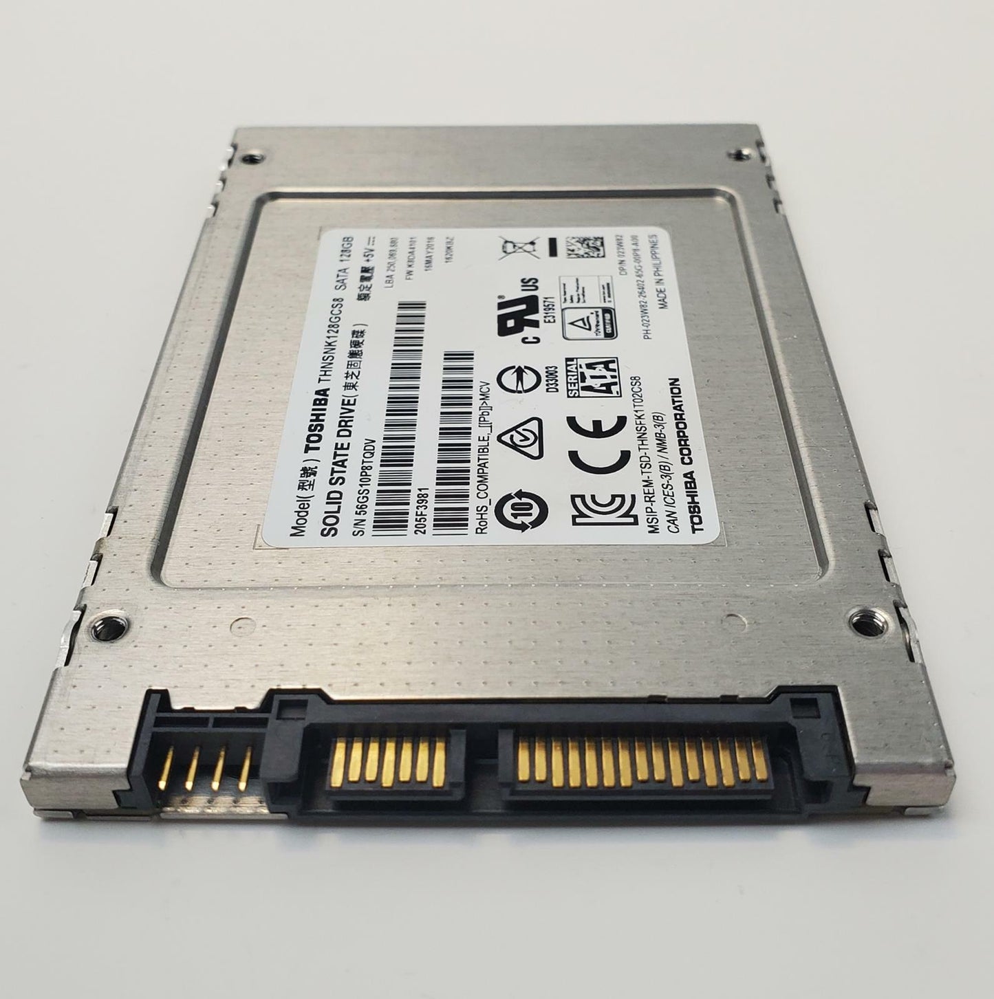 Toshiba THNSNK128GCS8 128GB 2.5" SATA Internal SSD | Grade A