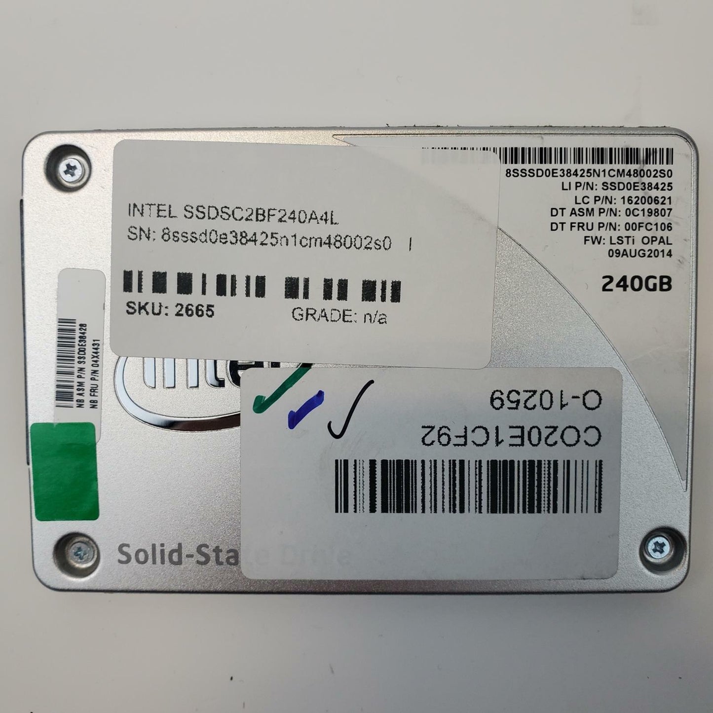Intel SSDSC2BF240A4L 240GB 2.5" SATA Internal SSD | Grade A