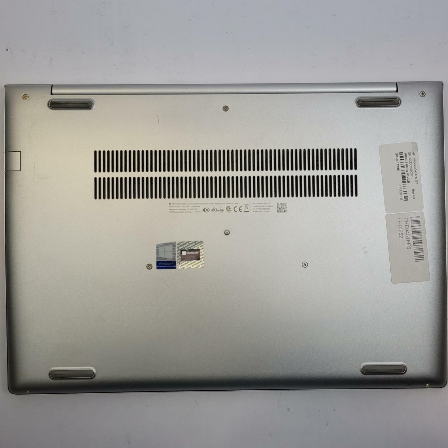 HP PROBOOK 450 G7 Windows 11 Home I5-10210U 16GB RAM 512GB 2.5" SSD | Grade B