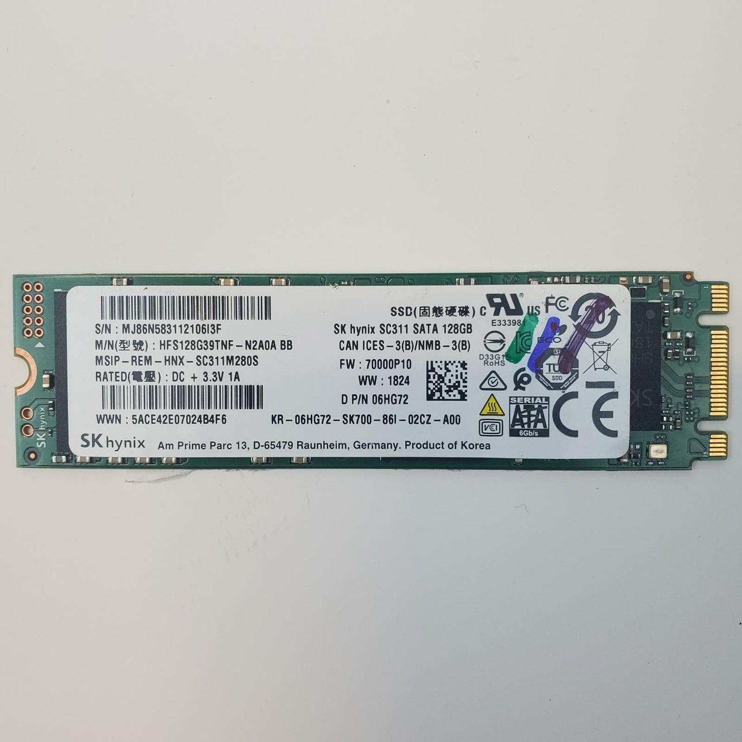 SK Hynix HFS128G39TNF 128GB 2280 Gen3 M.2 SSD | Grade A | 9865