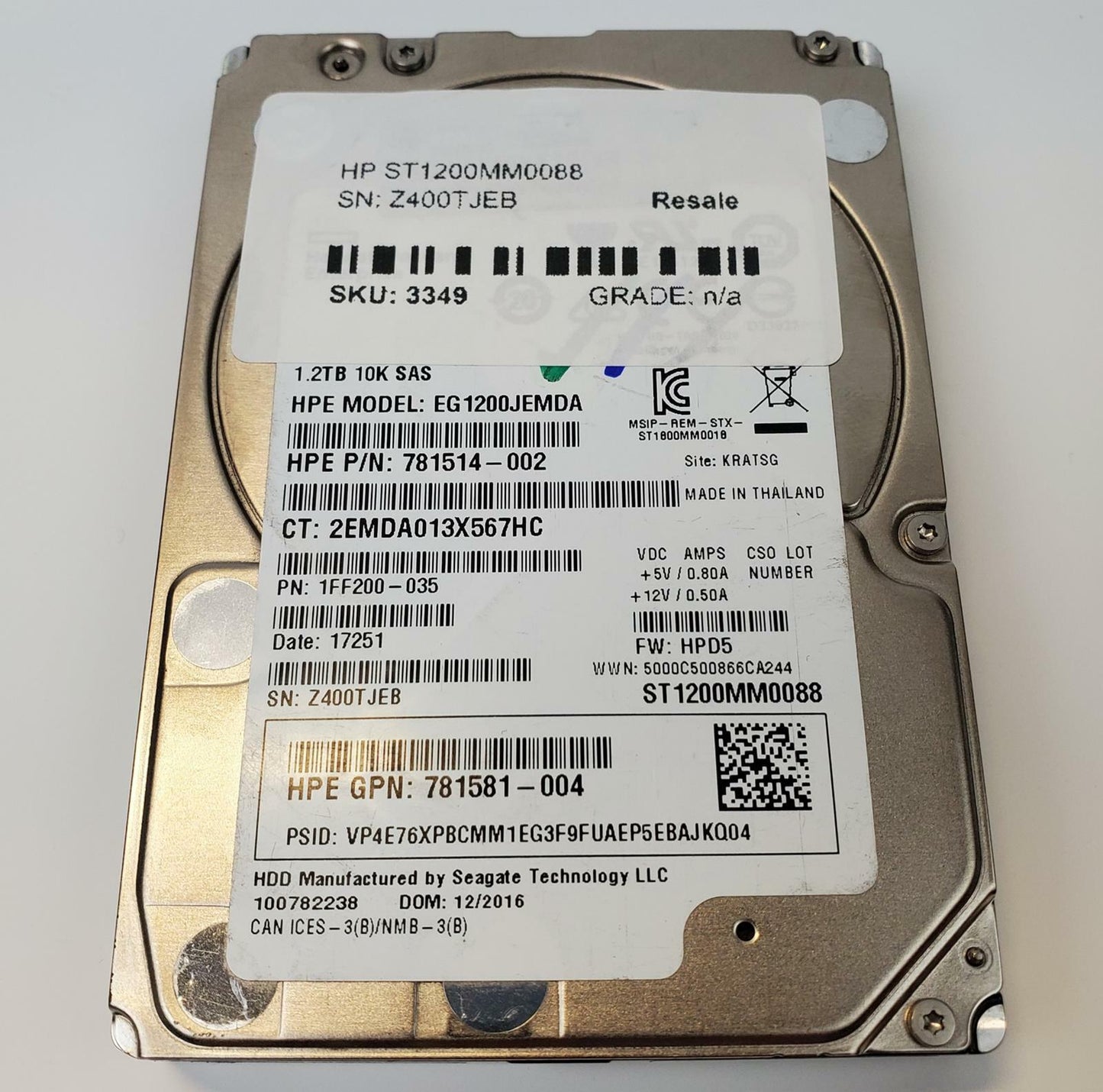 HP ST1200MM0088 1.2TB 2.5" SAS Internal HDD | Grade A