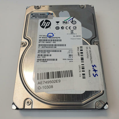 HP MB2000FBZPN 2TB 3.5" SAS Internal HDD | Grade A
