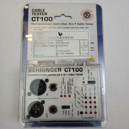 BEHRINGER CT100 6 in 1 Cable Tester | Grade B