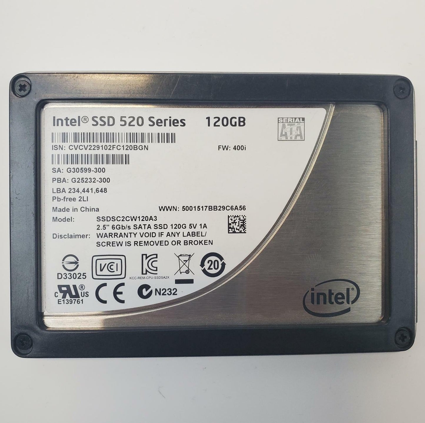 Intel SSDSC2CW120A3 120GB 2.5" SATA Internal SSD | Grade A