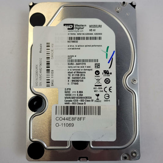 WD WD20EURX-64HYZY0 2TB 3.5" SATA Internal HDD | Grade A